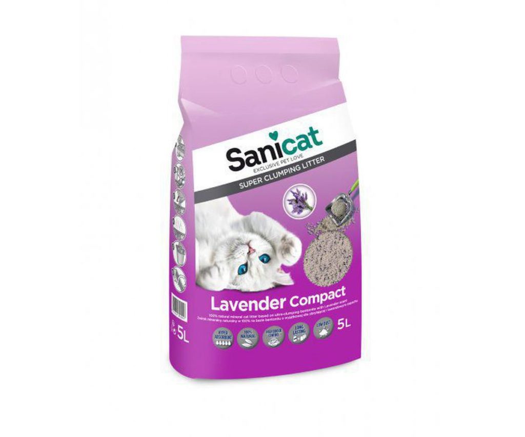 Sanicat Lavender Compact 5 L Clumping Bentonite With Lavender Sanicat